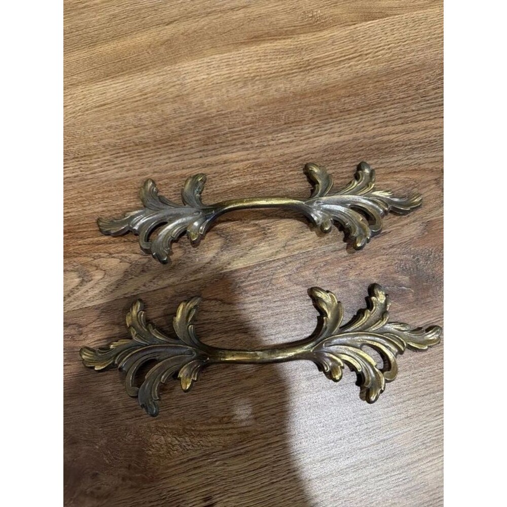 Vintage Bronze Gold Drawer Pulls Set of 2
